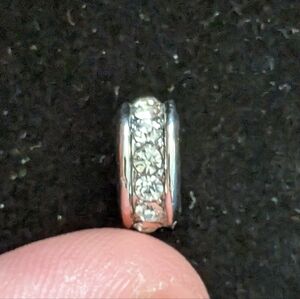 Silver Sparkling Crystal Bracelet Charm